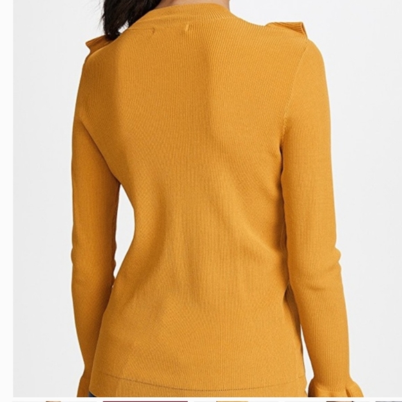 COPY - ShopBop Glamorous Ruffle Front Sweater Mustard - Picture 3 of 6